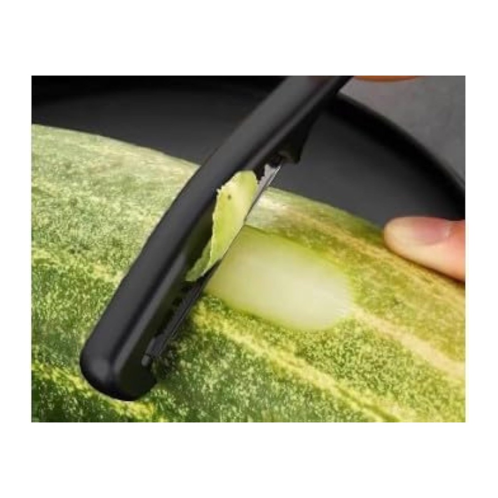 مقشر خضار أسود أنيق، شفرة استانلس ستيل حادة لتقشير فعال