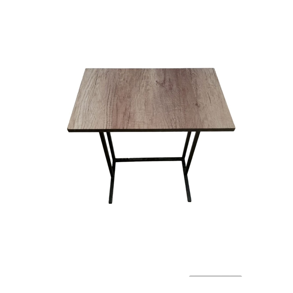 مكتب كمبيوتر خشبي عصري مع إطار معدني أسود - مكتب صغير للمساحات الضيقة، مناسب للمنزل أو الشقة