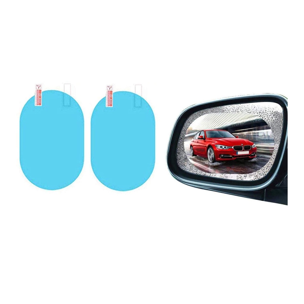 2-Pack Anti-Fog Rainproof Car Side Mirror Film - HD Clear View Protector for Cars, Trucks, SUVs, and Motorcycles