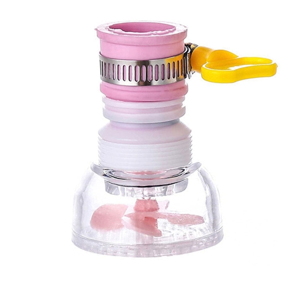 مضخم ورشّ بخّاخ حنفيات المطبخ والحمام - وصلة صنبور دوارة ٣٦٠ درجة بمقبض سهل الإمساك