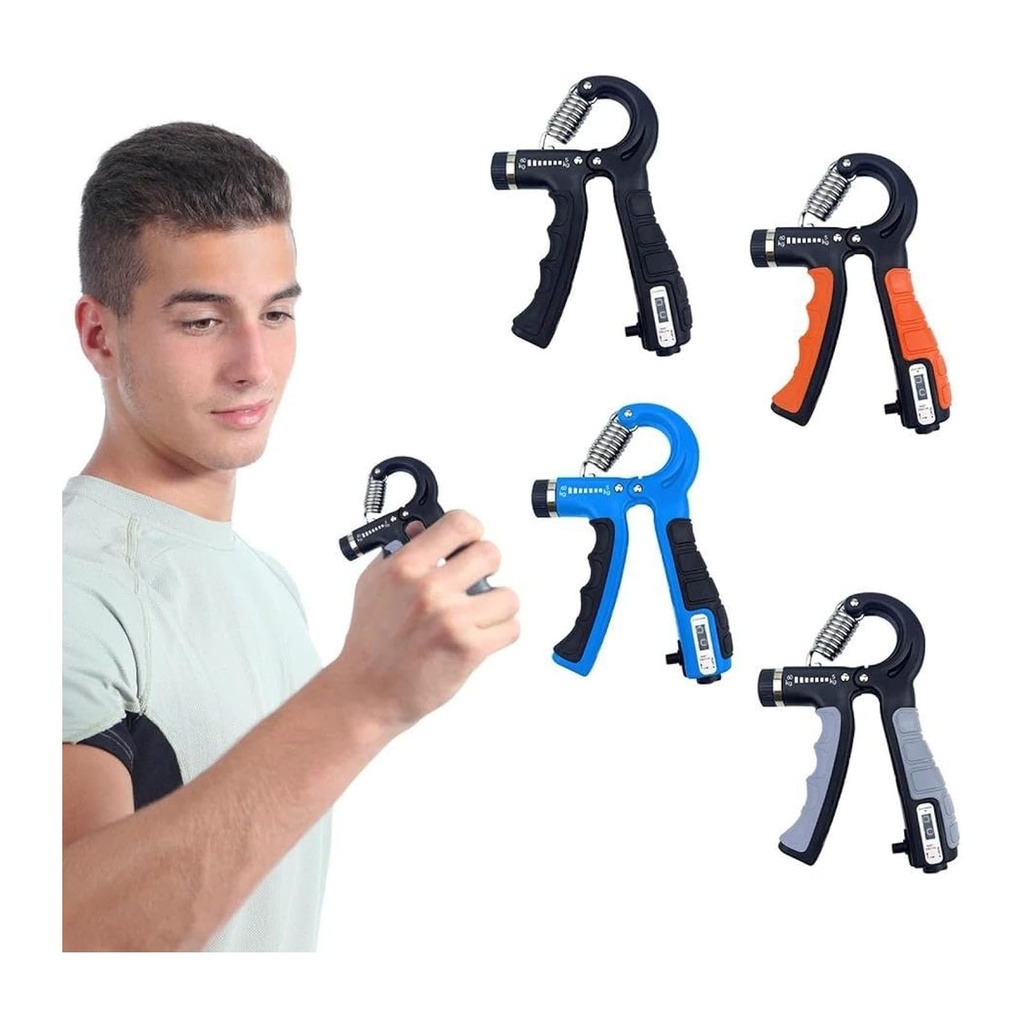 Adjustable Hand Grip Strengthener for Strength Training, Rehabilitation & Fitness - Digital Resistance Meter