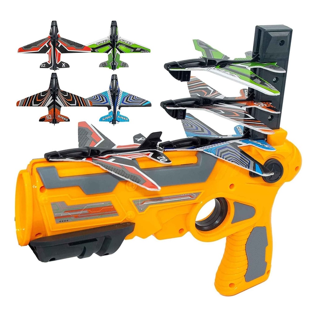 Foam Airplane Launcher Toy with 4 Airplanes