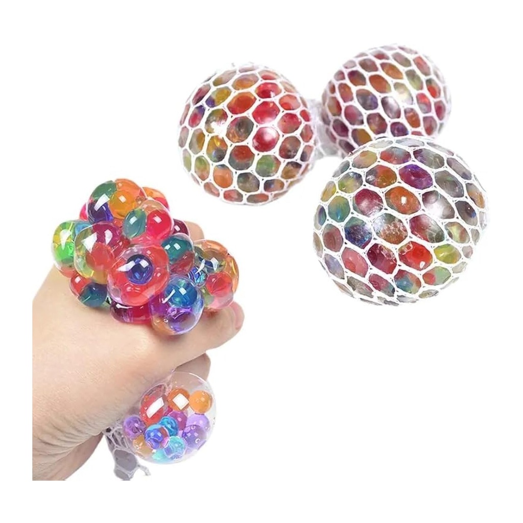 Rainbow Marble Mesh Stress Balls (3-Pack)