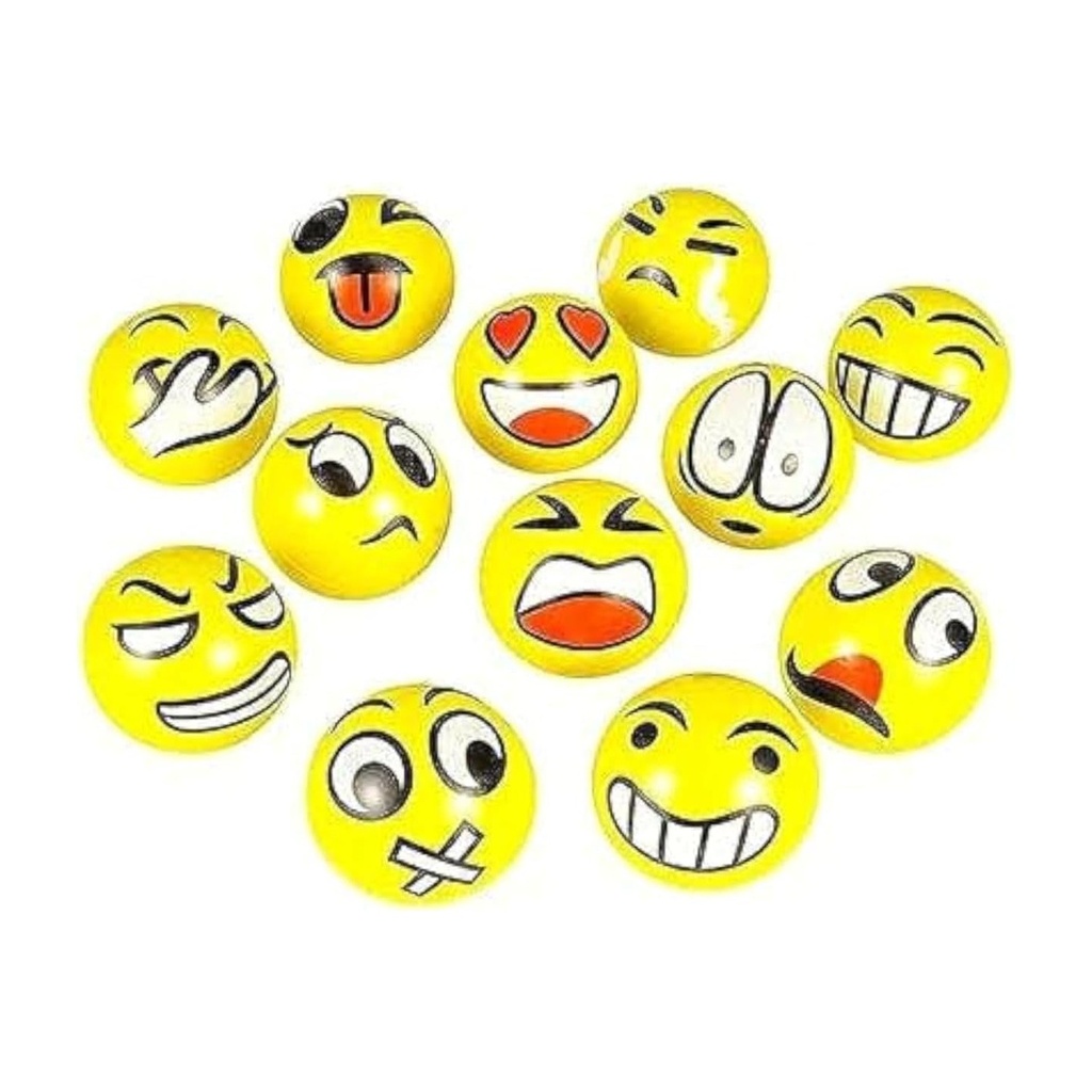 12-Piece Emoji Stress Ball Set for Anxiety Relief, Hand & Finger Exercise, and Physical Therapy