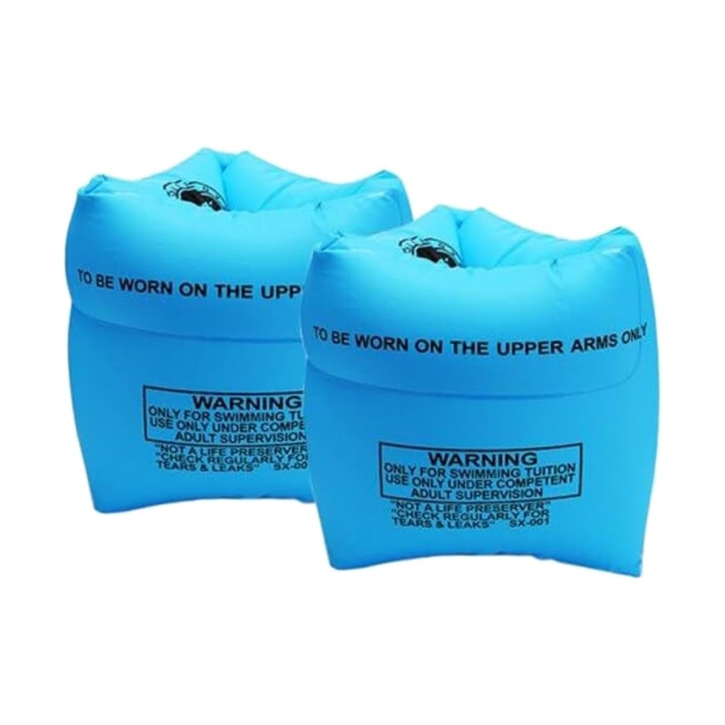 Kids' Inflatable Arm Floaties for Swimming Lessons – Bright Blue – Safe & Durable