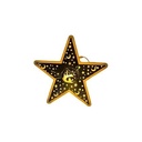 Illuminated Ramadan Star Lantern: LED Wooden Decor with Intricate Crescent Moon and Star Cutouts