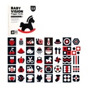 Baby Vision Trigger Cards: 40 High-Contrast Black, Red & White Flash Cards for 3-6 Month Olds - Develops Visual Perception & Early Learning