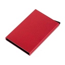 Slim Red Aluminum Credit Card Holder Wallet - Minimalist Metal Card Case for Men & Women