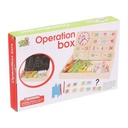 Wooden Math Activity Box for Kids: Early Learning Educational Toy with Clock, Number Tiles, and Counting Sticks