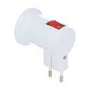 White E27 Lamp Holder with Integrated On/Off Switch - Convenient Lamp Adapter for Home Use