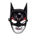 Child's Batwoman Costume Mask - Black, Red & Silver Plastic Superhero Party Accessory