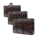 3-Pack Large Polka Dot Storage Bags - Space-Saving Organizers for Clothes, Blankets & Linens