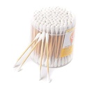 Eco-Friendly Bamboo Cotton Swabs - 200 Count - Natural Wooden Cotton Buds with Soft Cotton Tips for Daily Use
