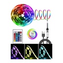 16-Color RGB LED Strip Lights with Remote & USB Power - Multifunctional Decorative Lighting for Home, Party, and More