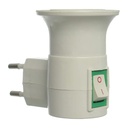 White Plug-In Night Light with On/Off Switch – Convenient Bedside Lamp for Bedrooms and Travel