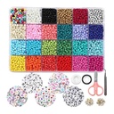24-Color Seed Bead Kit with Letter & Heart Beads, Jewelry Making Supplies for Kids and Adults