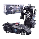 Transforming Police Car Robot Toy with Lights and Sounds – Black Venom God of War Action Figure for Kids Aged 3+