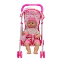 Baby Doll with Pink Stroller