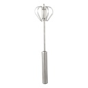 Stainless Steel Rotary Egg Whisk - Effortless Handheld Mixing for Baking & Cooking