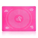 Pink Silicone Baking Mat with Measurement Guide - Large 48x37.5cm Non-Stick Pastry Mat for Pizza, Dough, Fondant, and Baking