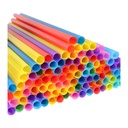 Jumbo Rainbow Plastic Straws - 100 Count Bulk Pack of Large Diameter Disposable Smoothie Straws for Parties and Events