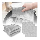 Reusable Kitchen Cleaning Cloths - Pack of 3 Grey Dishcloths for Dishes, Sinks, and Counters - Eco-Friendly & Scratch-Free