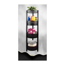 Black 4-Tier Rolling Storage Cart with Round Baskets - Perfect for Bathroom, Kitchen, or Laundry Organization
