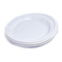 100 Pack Disposable Plastic Dinner Plates - White, 9 Inch, Heavy-Duty, Elegant Design for Parties & Events