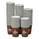 100-Count 9 oz Paper Coffee Cups with Coffee Bean Design - Disposable Hot Beverage Cups for Cafe, Office, or Home