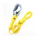 Handheld Work Light with Metal Cage, Yellow Plastic Housing, and Long Power Cord - Ideal for Mechanics, Contractors, and DIY Projects