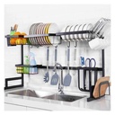 Over-the-Sink Kitchen Dish Drying Rack Organizer with Utensil Holders and Cutlery Tray