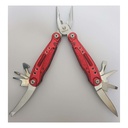 Red Multi-Tool Pliers: 12-in-1 Pocket Survival Kit with Saw, Knife, and Screwdrivers for Camping, Hiking, and Everyday Carry