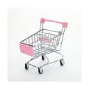 Adorable Mini Pink Metal Shopping Cart - Kids Toy, Desk Organizer, Pet Toy