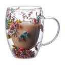 Double-Walled Glass Coffee Mugs with Flower Design - Cappuccino, Tea, Espresso, Latte & Hot Drinks