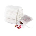 100 Count Disposable Empty Tea Bags - Premium Non-Woven Fabric Drawstring Sachets for Loose Leaf Tea, Herbs, Spices & Coffee