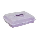 Lavender Plastic Cake Carrier with Clear Lid and Handle - Perfect for Parties and Baking Storage