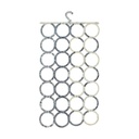 Over-the-Door Scarf and Accessory Organizer with 24 Loops - Neutral Gray and White