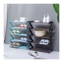 5-Tier Zigzag Shoe Rack Organizer - Space-Saving Multi-Color Plastic Shelf for Entryway, Bathroom, or Closet