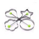 Stainless Steel Egg Ring Molds - 4-Piece Set: Heart, Star, Flower, and Round Shapes for Fun Breakfasts