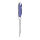 Ergonomic Purple Plastic-Handled Serrated Kitchen Knife with Stainless Steel Blade