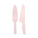 Pink Plastic Cake Server and Serrated Knife Set – Perfect for Parties and Baking