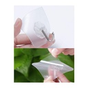 Self-Adhesive Hooks - 12 Pack Transparent Heavy Duty Wall Hooks with Stainless Steel Hooks for Kitchen, Bathroom, and Home Organization