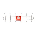 Chrome-Finished Stainless Steel Wall-Mounted Hook Rack with Six Double Hooks for Home Entryway, Bathroom, or Closet Organization