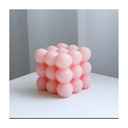 Bubble Cube Soy Wax Candle - Blush Pink - Unique 3D Scented Candle for Home Decor