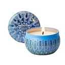 Scented Travel Tin Candle Gift Set: Blue Mandala Design, Relaxing Home Fragrance