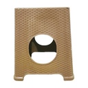Versatile Plastic Stool/Step Stool - Brown Woven Design - Lightweight & Durable Home Utility