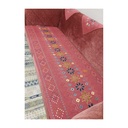 Elegant Dusty Rose Couch Cover Set with Geometric Embroidered Design - 4 Piece Sofa Protector