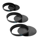 3-Piece Non-Stick Fluted Tart Pan Set - Black Baking Dishes for Quiches, Pies, and Tarts - Easy Release