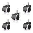 5-Pack Replacement Office Chair Wheels - Heavy-Duty Swivel Casters with Stem - Smooth Rolling for Hardwood Floors