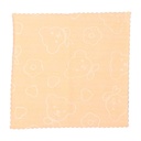 Adorable Peach Baby Muslin Square - Soft, Breathable Cotton Fabric with Bear and Flower Design